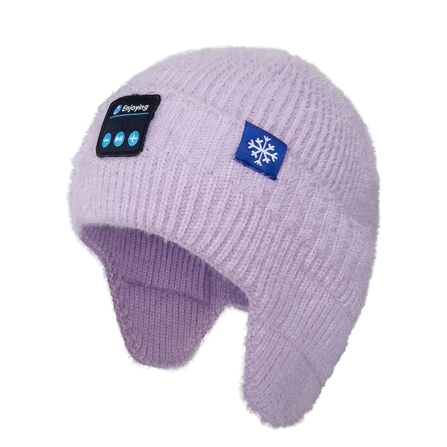 Bluetooth Beanie Hat øreklap hovedtelefoner Lilla