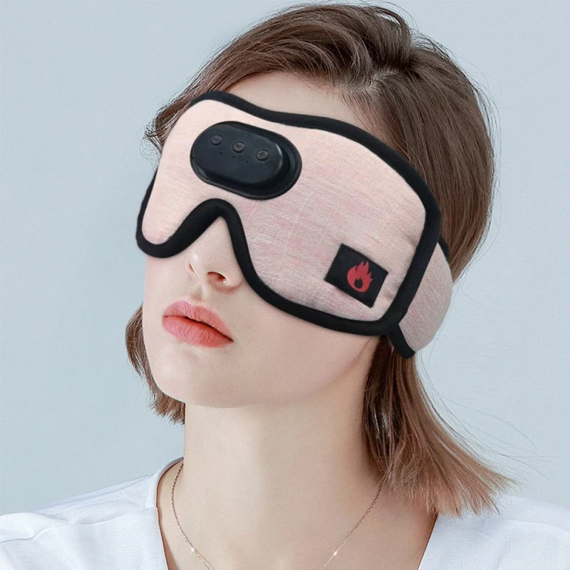 Heated Bluetooth Sleep Eye Mask Sleep Headphones Flax Grey